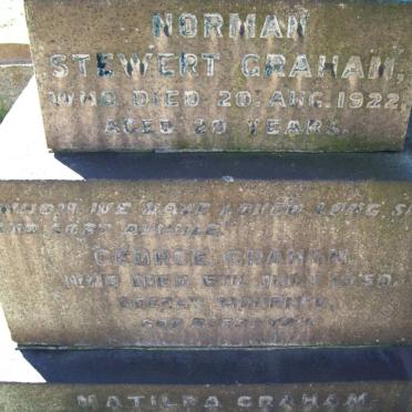 GRAHAM Norman Stewert -1922 :: GRAHAM George -1950 :: GRAHAM Matilda -1945