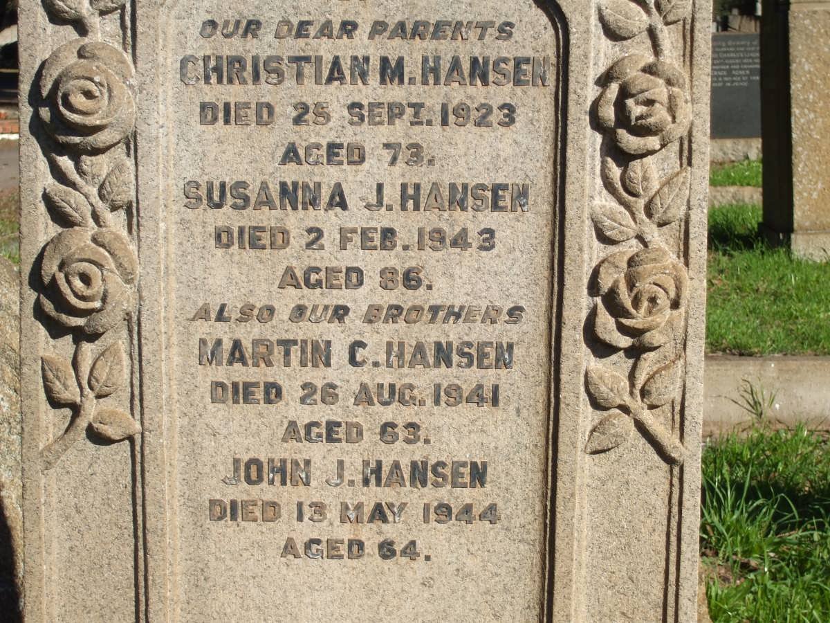 HANSEN Christian M. -1923 &amp; Susanna J. -1943 :: HANSEN Martin C. -1941 :: HANSEN John J. -1944