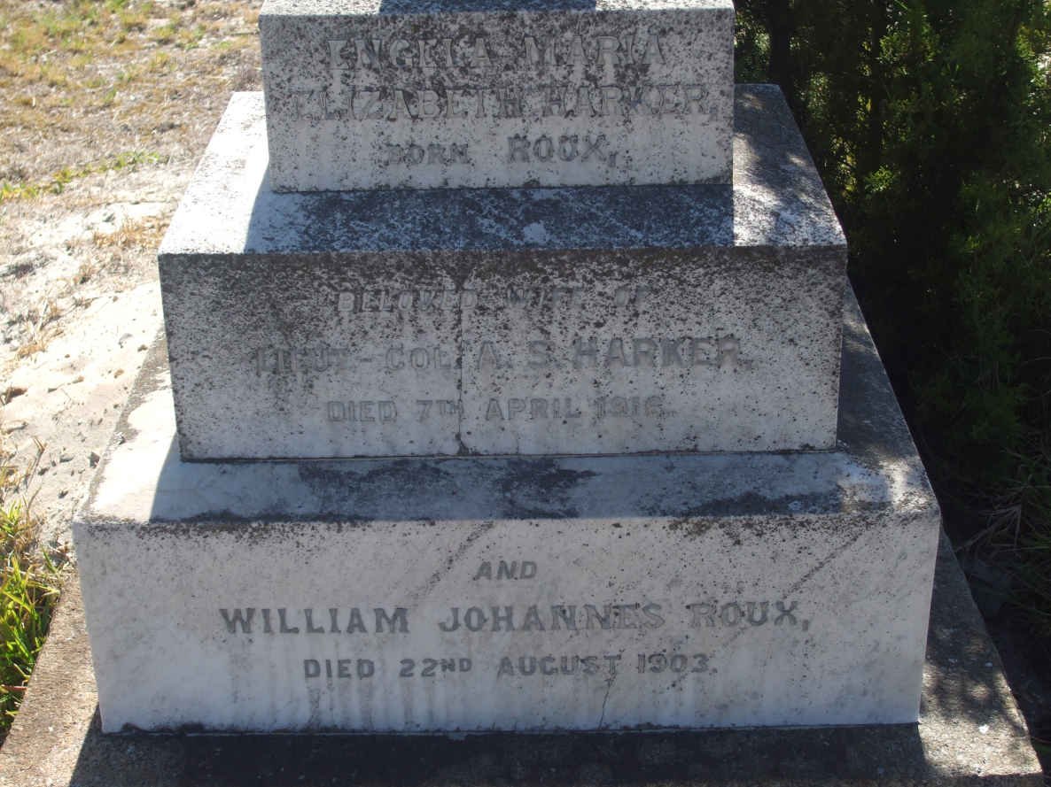 HARKER Engela Maria Elizabeth nee ROUX -1916 :: ROUX William Johannes -1903