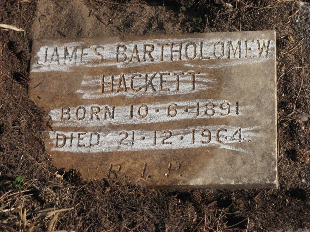 HACKETT James Bartholomew 1891-1964