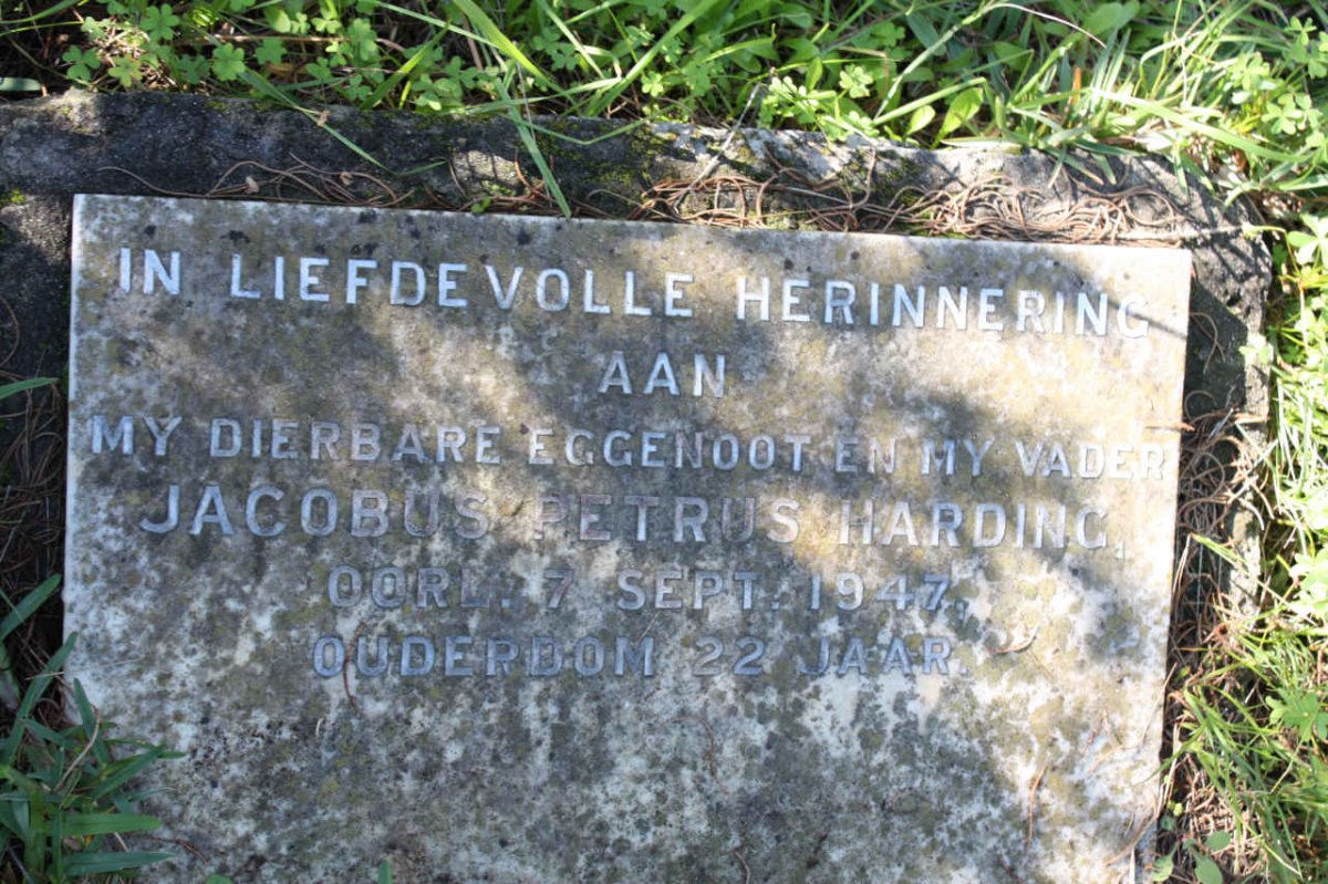 HARDING Jacobus Petrus -1947