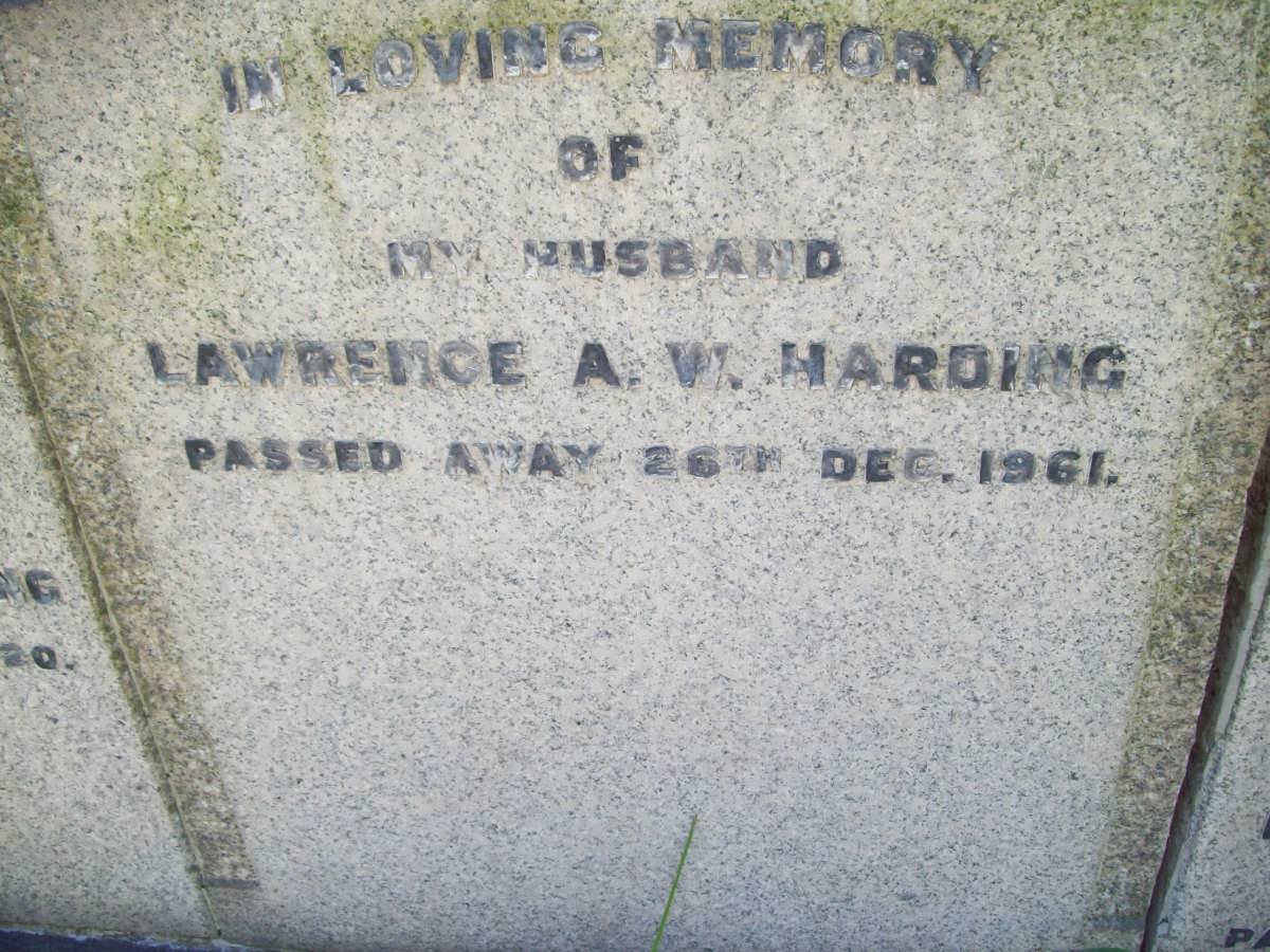 HARDING Lawrence A.W. -1961