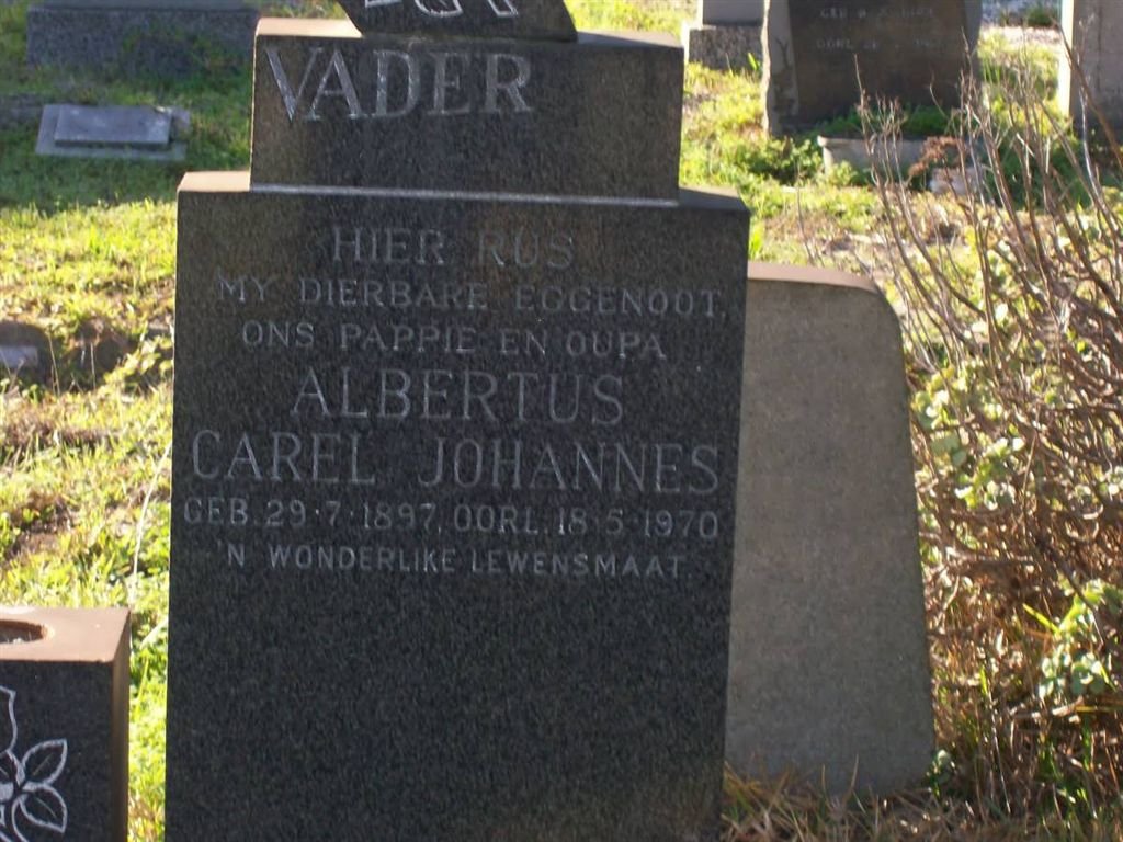 HANEKOM Albertus Carel Johannes 1897-1970