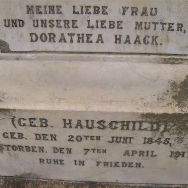 HAACK Dorathea nee HAUSCHILD 1845-1917