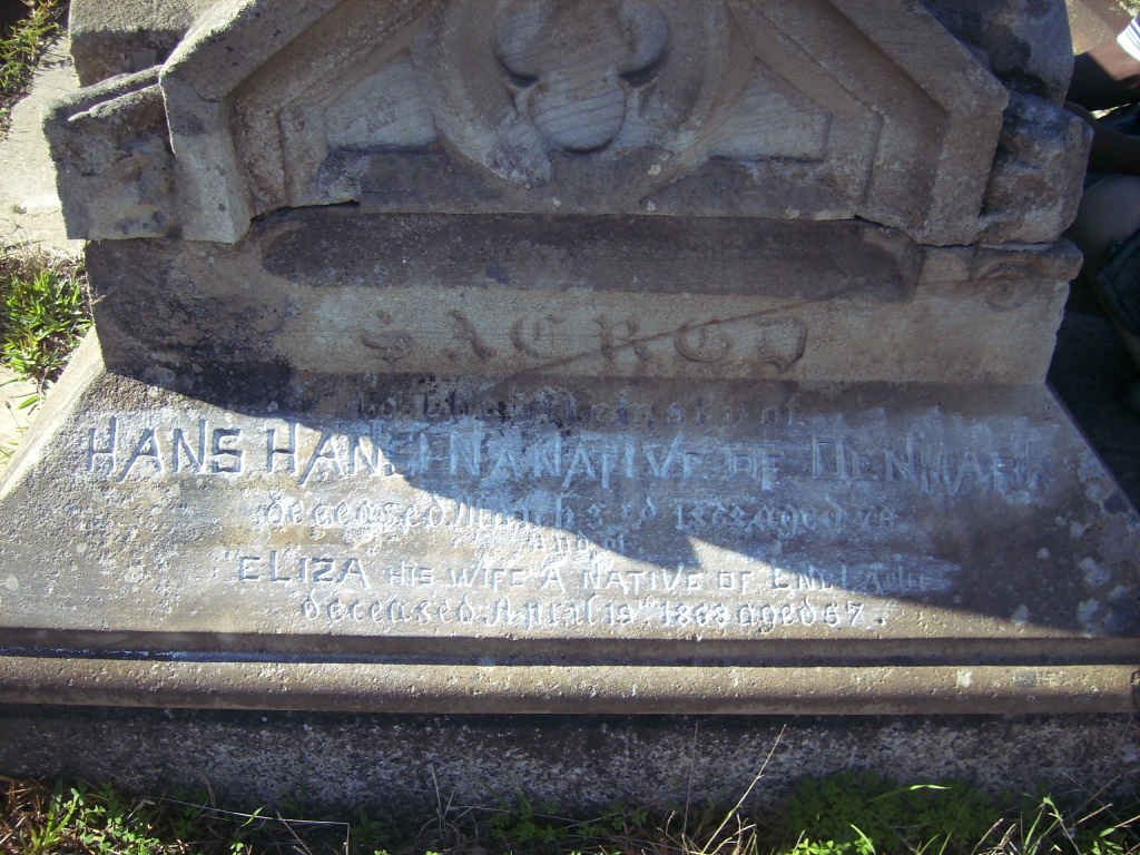 HANSEN Hans -1868 &amp; Eliza  -1868 