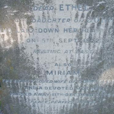 HARRISON Ethel -1922 :: HARRISON Miriam -1928