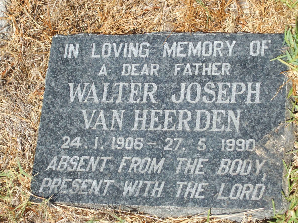 HEERDEN Walter Joseph, van 1906-1990