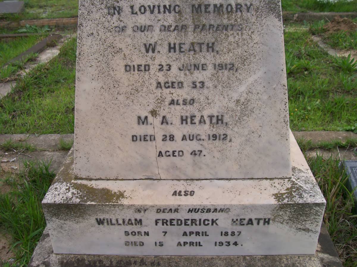 HEATH W. -1912 &amp; M.A. -1912 :: HEATH William Frederick 1887-1934