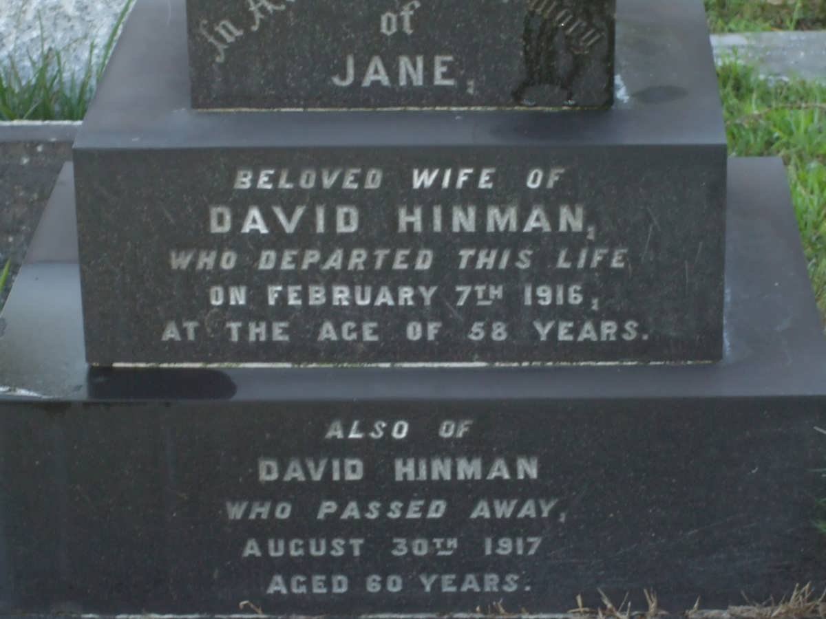 HINMAN David -1917 &amp; Jane -1916