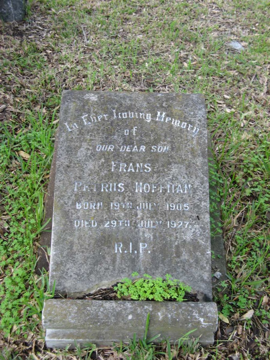 HOFFMAN Frans Petrus 1905-1927