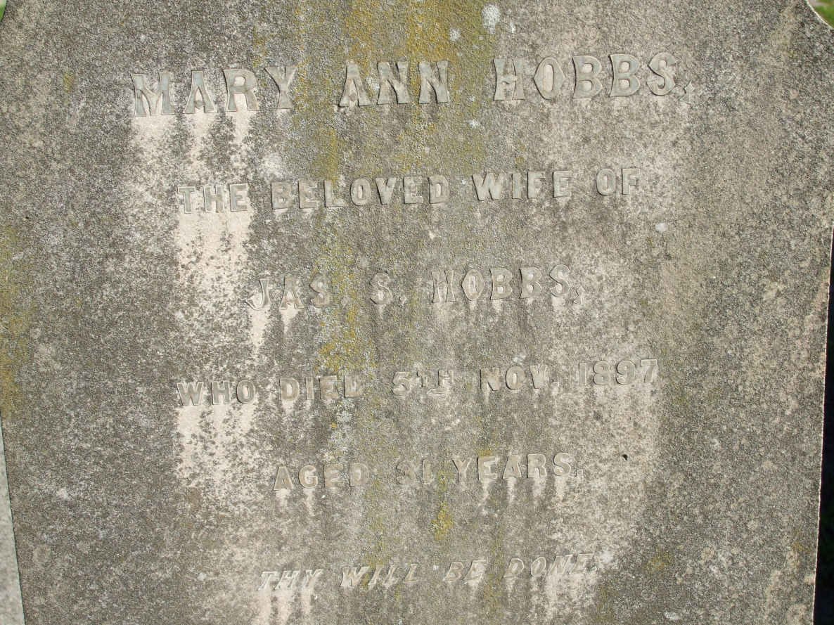HOBBS Mary Ann -1897 