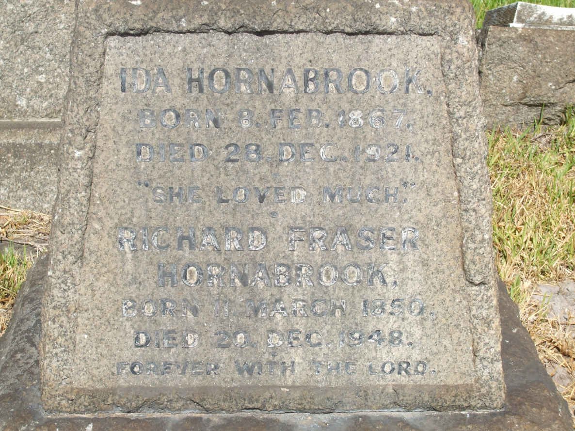 HORNABROOK Richard 1850-1948 &amp; Ida 1867-1921
