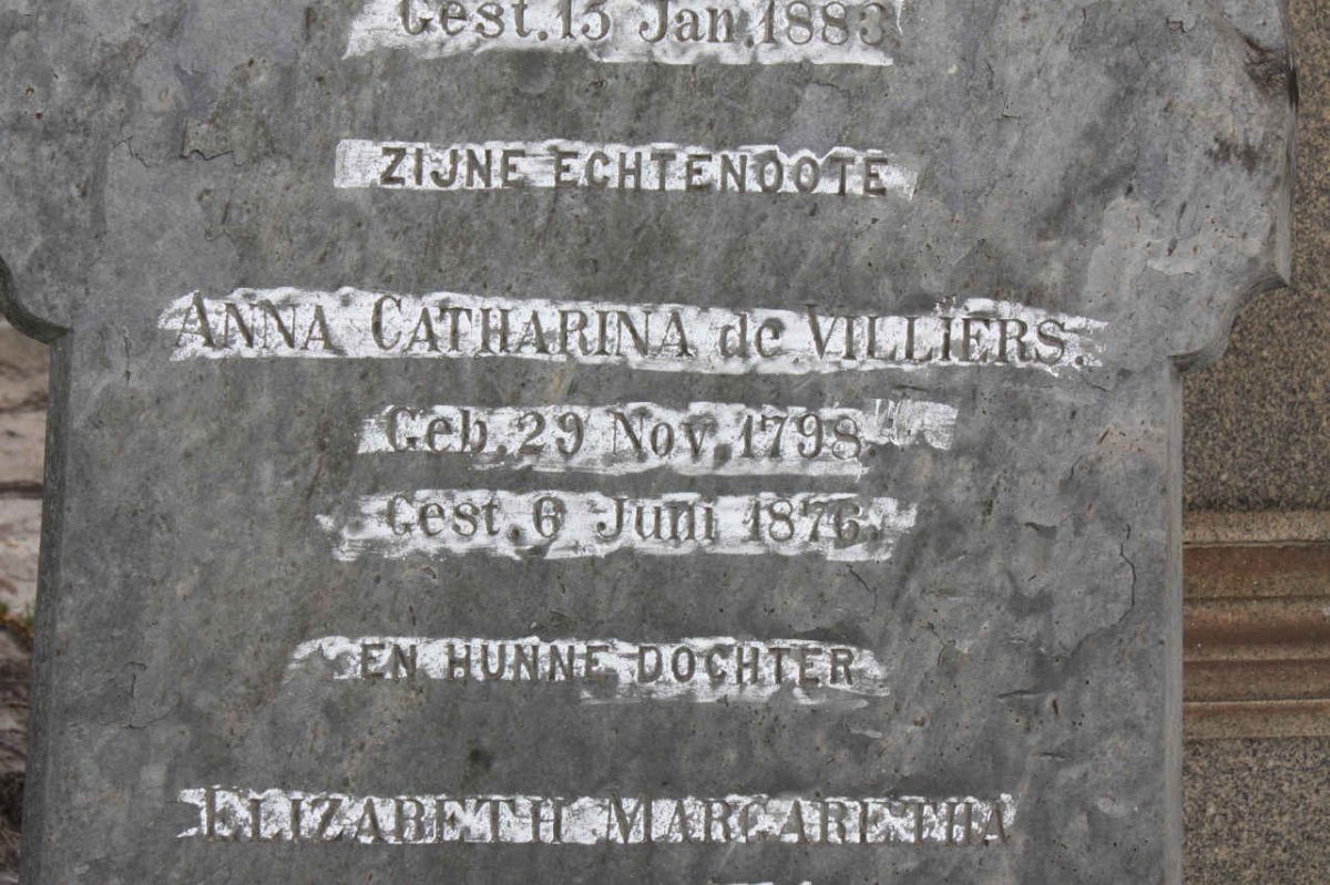 HORAK Anna Catharina nee DE VILLIERS 1798-1876