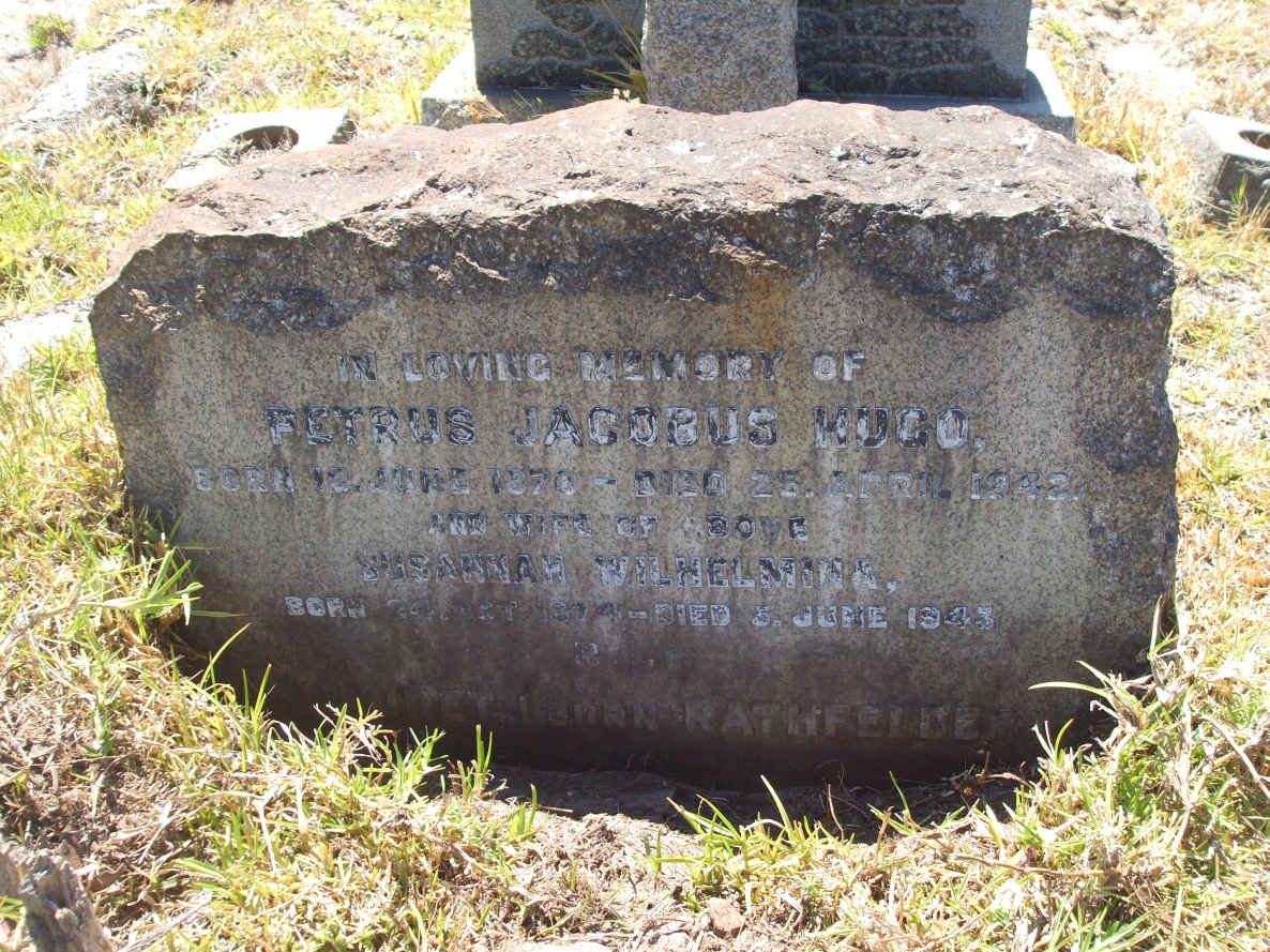 HUGO Petrus Jacobus 1870-1942 &amp; Susannah Wilhelmina 1874-1943