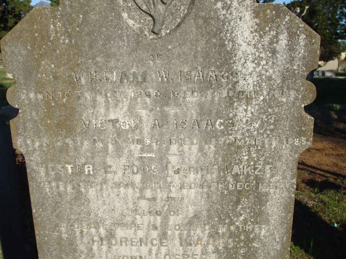 ISAACS William W. 1890-1892 :: ISAACS Victor A. 1894-1895
