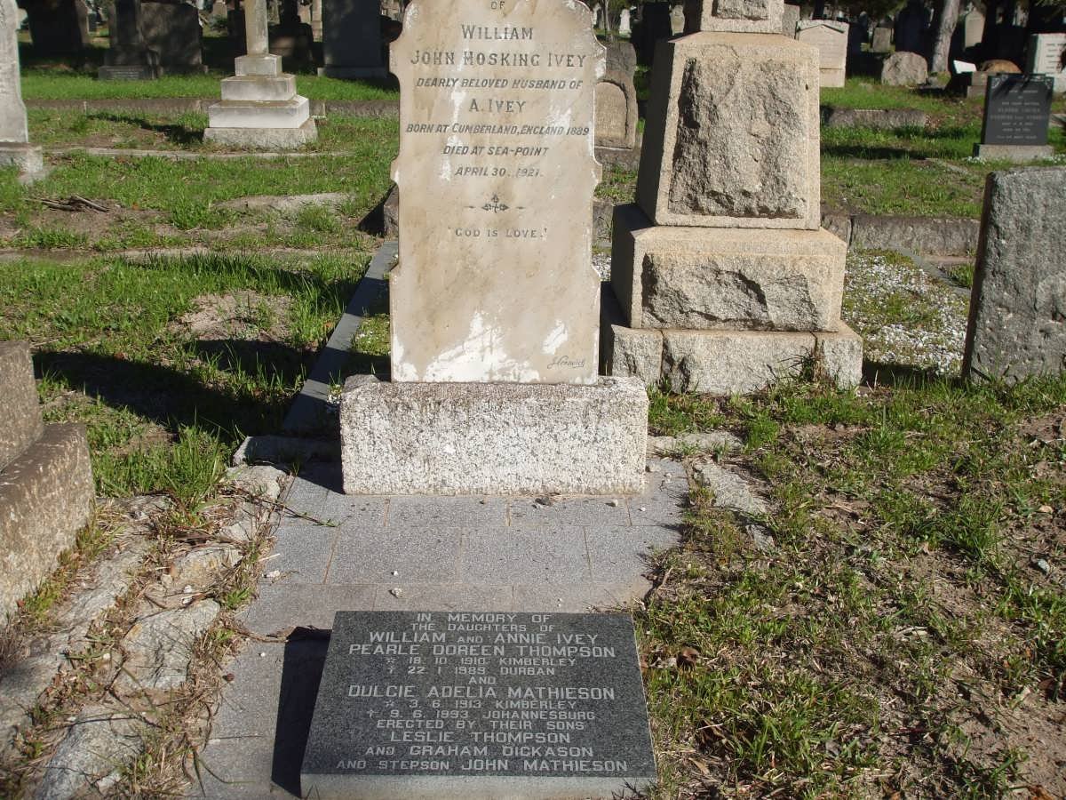 IVEY William John Hosking 1889-1921 :: THOMPSON Pearle Doreen 1910-1989 :: MATHIESON Dulcie Adelia 1913-1993