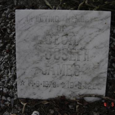 JAMES Cecil Joseph 1976-198?