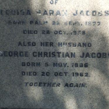 JACOBS George Christian  1886-1962 &amp; Louisa Sarah PALM 1877-1958