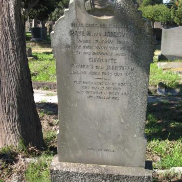 JAARSVELD Paul N., van -1927 &amp; Charlotte Frances -1943
