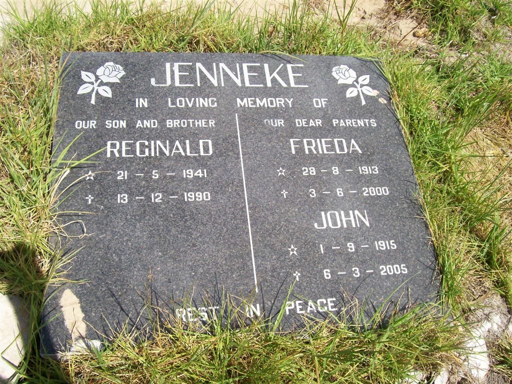 JENNEKE John 1915-2005 &amp; Frieda 1913-2000 :: JENNEKE Reginald 1941-1990