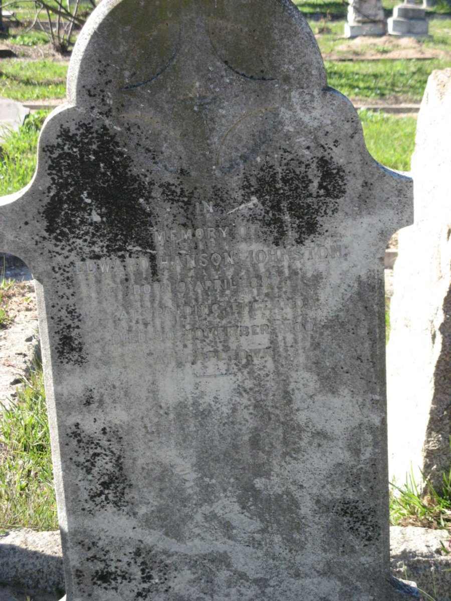 JOHNSTON Edward Hanson 188?-1900