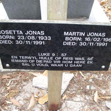 JONAS Rosetta 1933-1991 :: JONAS Martin 1966-1991