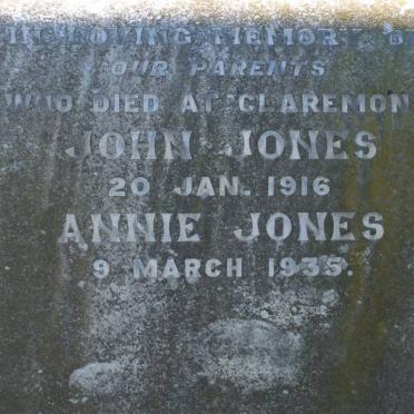 JONES John -1916 &amp; Annie -1935