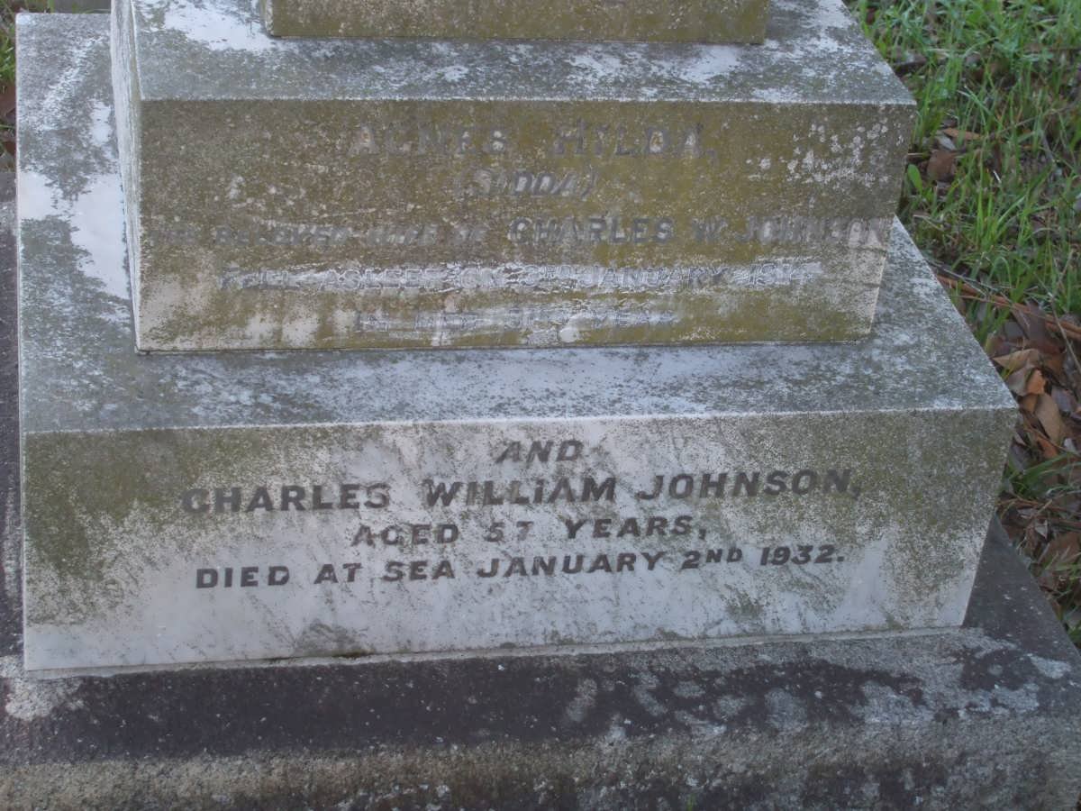JOHNSON Charles William -1932 &amp; Agnes Hylda SIDDA -1914