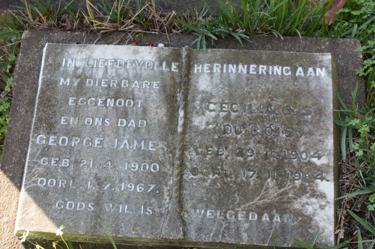 JAMES George 1900-1967 &amp; Cecilia C.S. DU BOIS 1904-1984