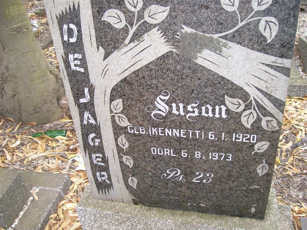 JAGER Susan, de nee KENNETT 1920-1973