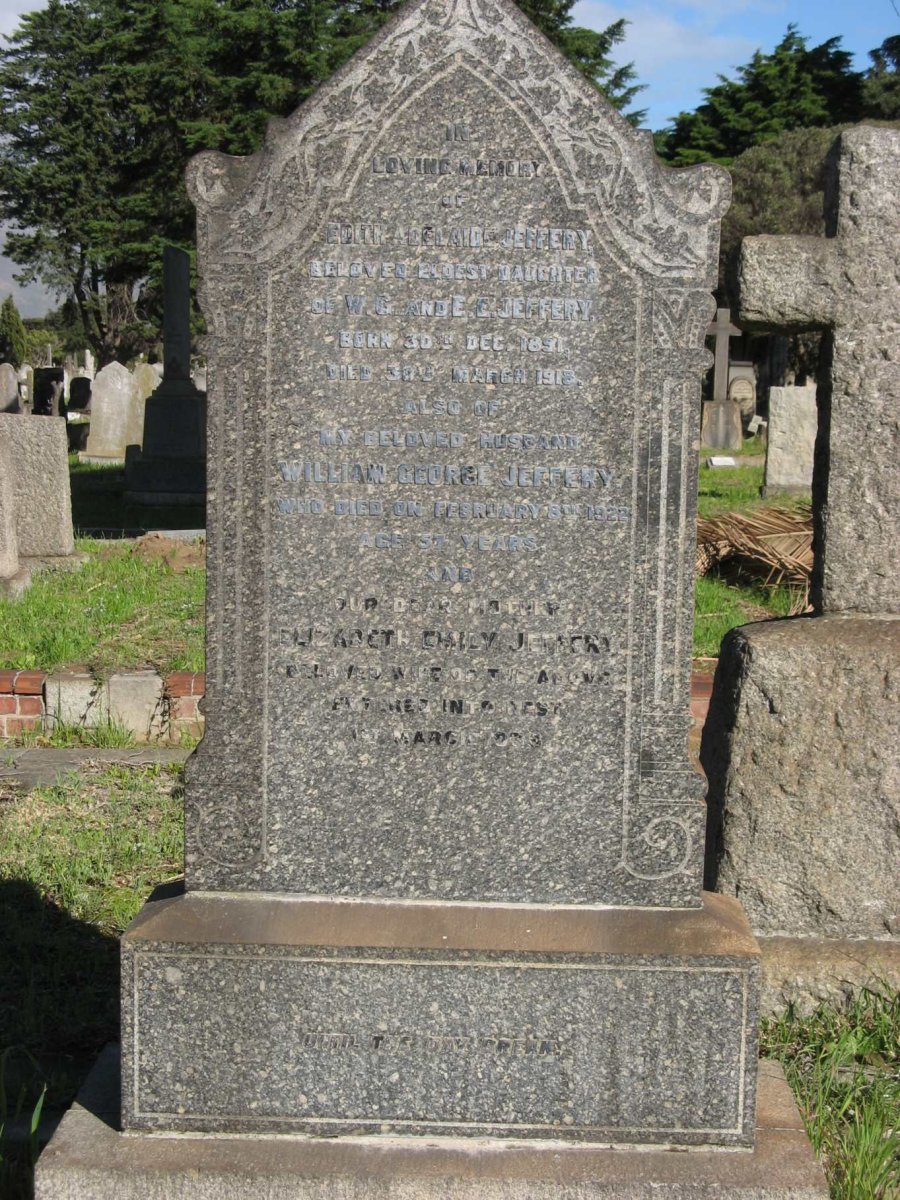 JEFFERY William George -1922 &amp; Elizabeth Emily -19?8? :: JEFFERY Edith Adelaide 1891-1918