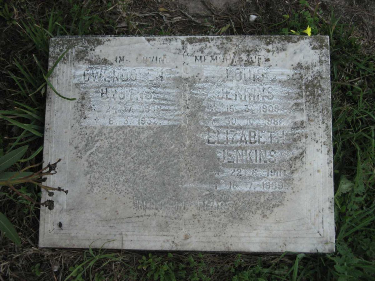 JENKINS Louis 1909-1981 &amp; Elizabeth 1911-1989 :: BRUYNS Gwendolene 1909-1932