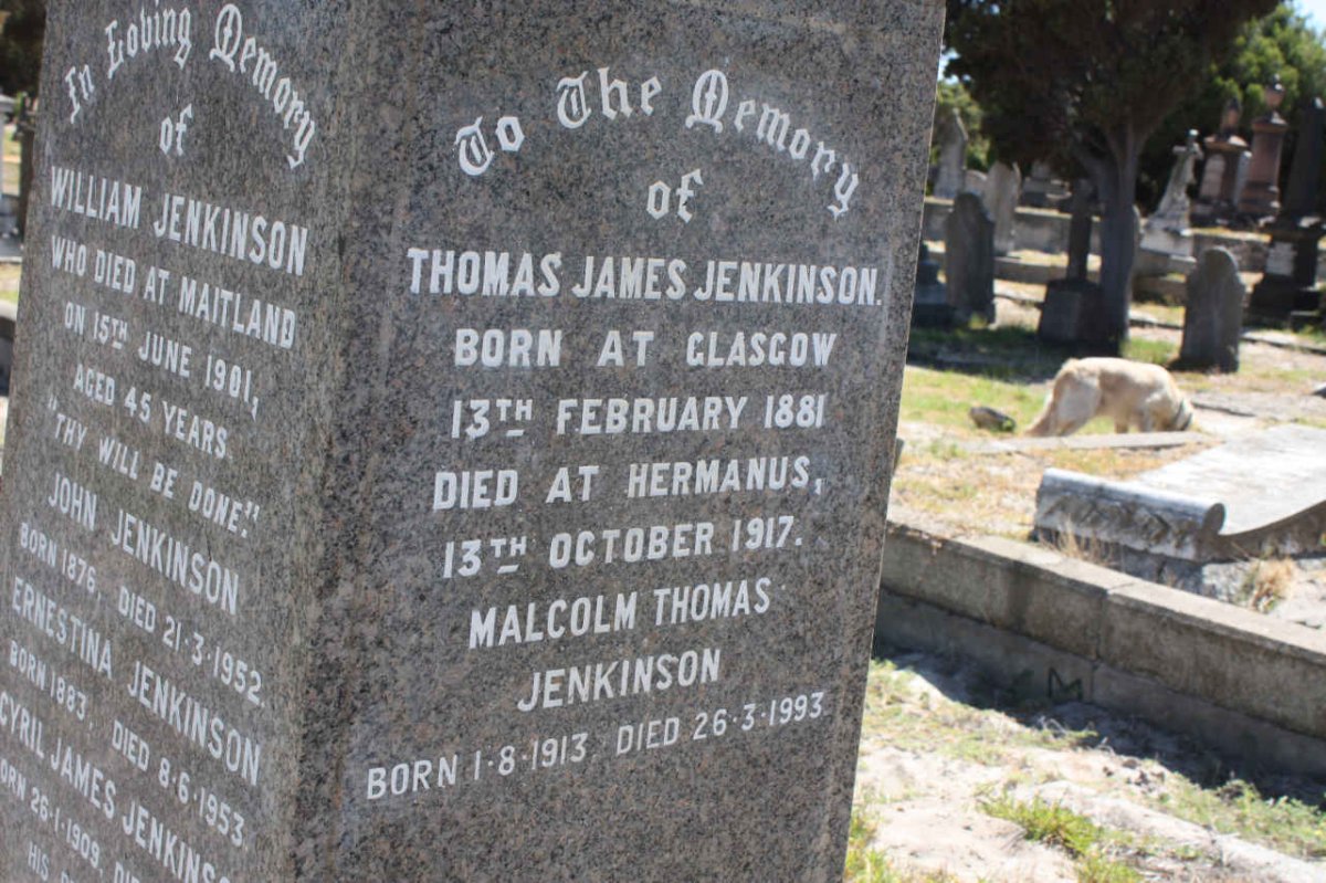 JENKINSON Thomas James 1881-1917 :: JENKINSON Malcolm Thomas 1913-1993