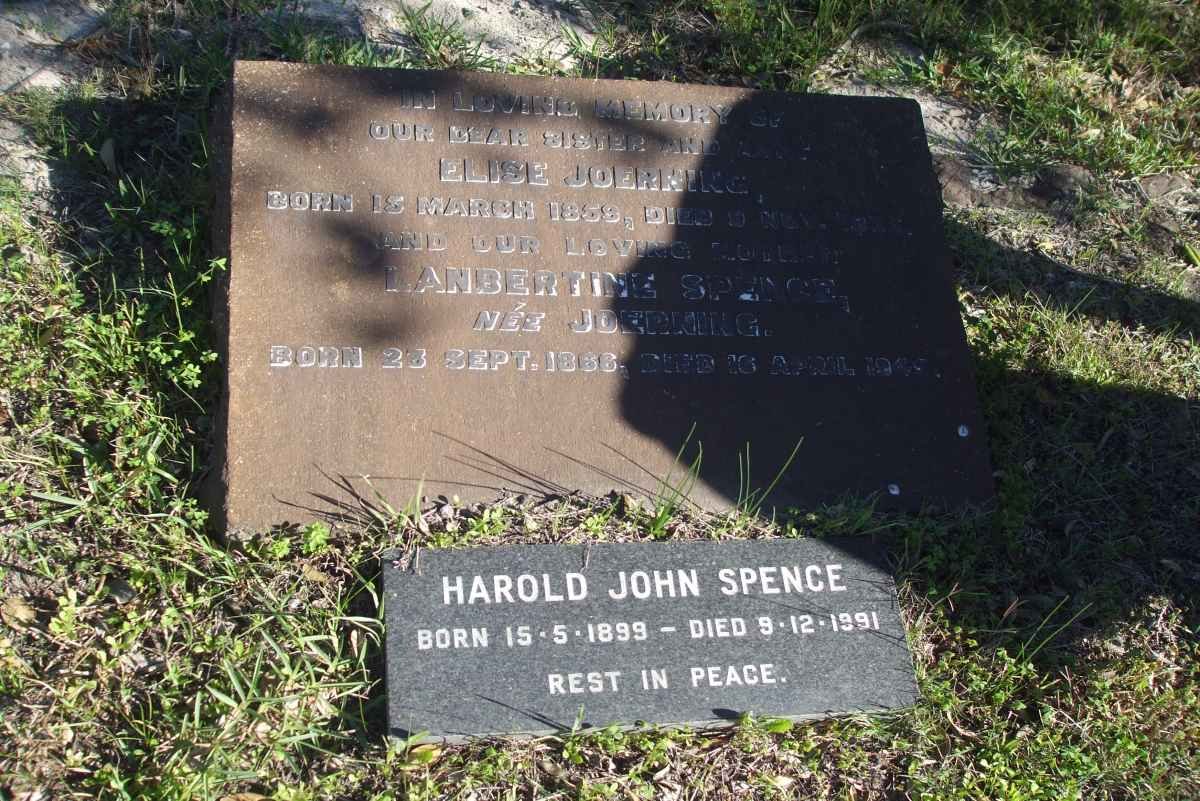 JOERNING Elise 1859-1935 :: SPENCE Lanbertine nee JOERNING 1866-1949 :: SPENCE Harold John 1899-1991