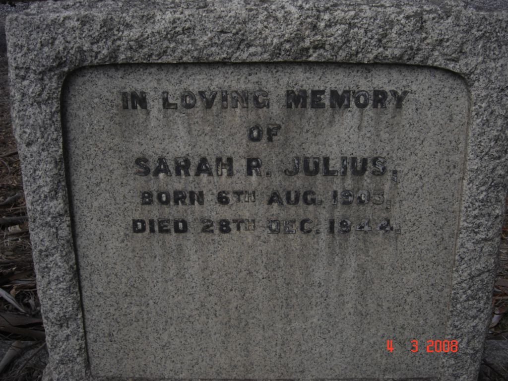 JULIUS Sarah R. 1903-1944