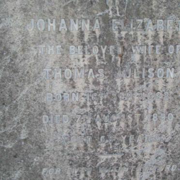 JULISON Johanna Elizabeth 1822-1890