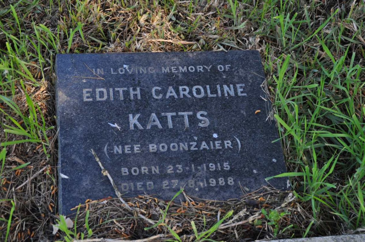 KATTS Edith Caroline nee BOONZAIER 1915-1988