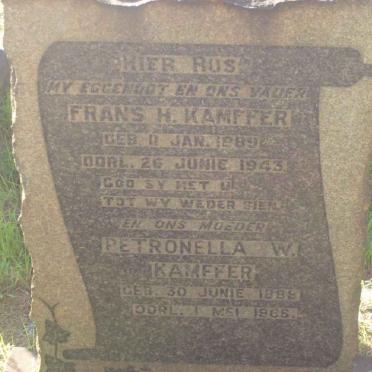 KAMFFER Frans H. 1889-1943 &amp; Petronella W. 1888-1966
