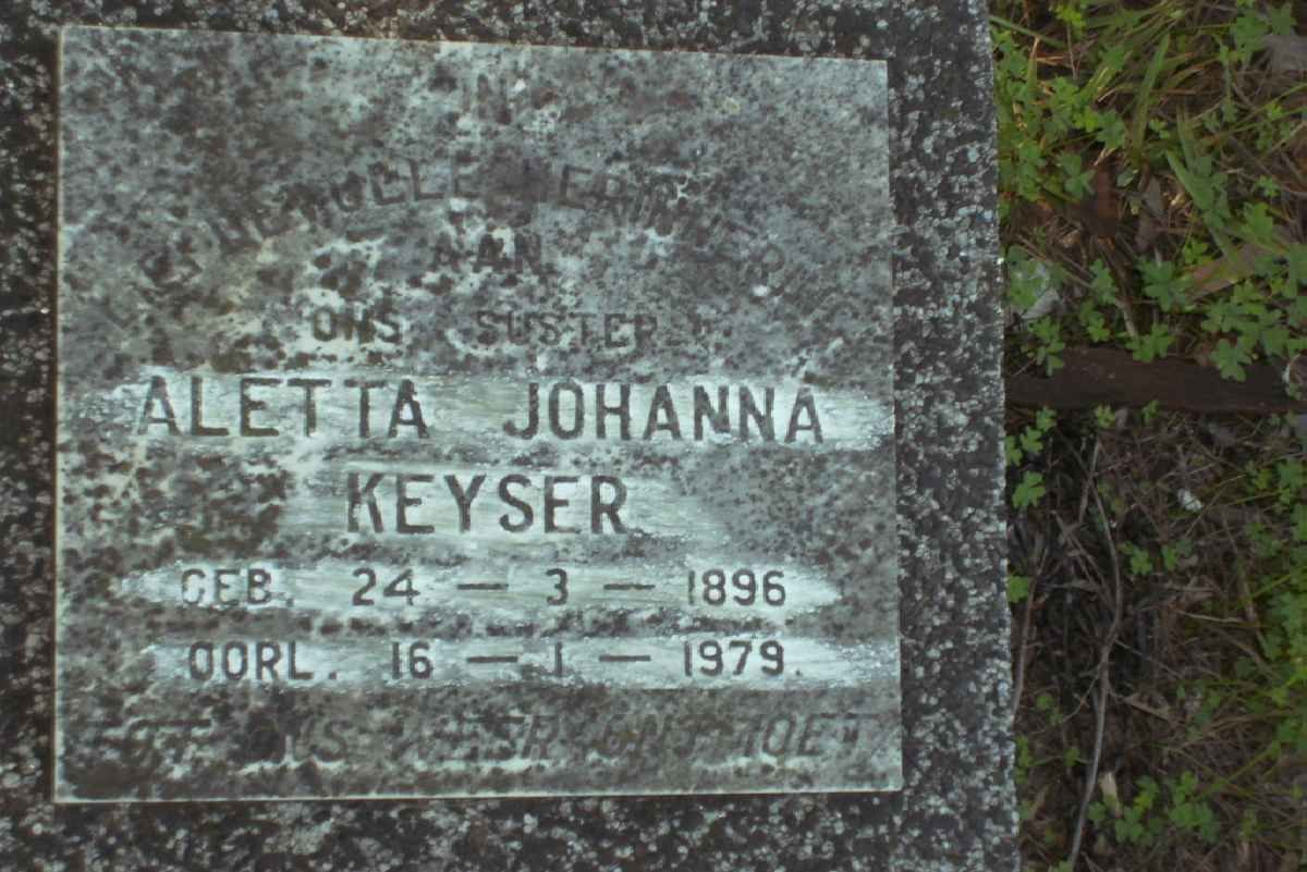 KEYSER Aletta Johanna 1896-1979