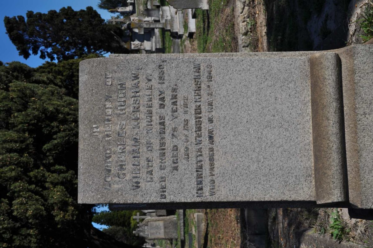 KERSHAW Charles Hugh William -1930 &amp; Henrietta Webster -1948 :: ? May -1977