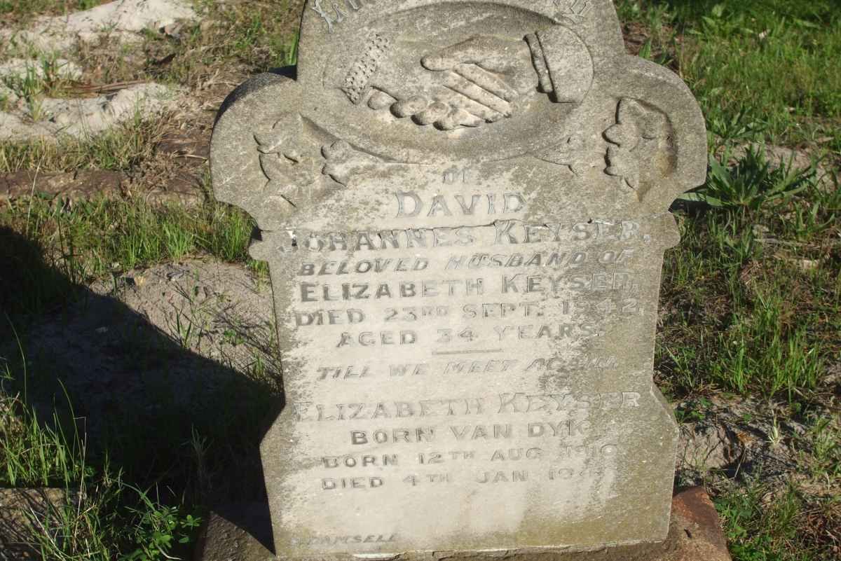 KEYSER David Johannes  -1942 &amp; Elizabeth VAN DYK 1910-194?