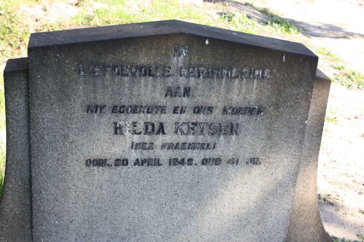 KEYSER Hilda nee FRAENIEL -1948