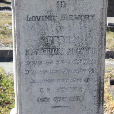 KEYTER Peter Ignatius 1872-1912