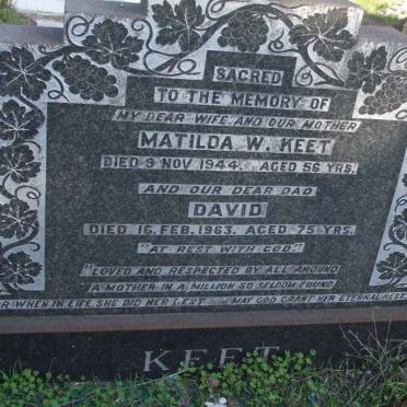 KEET David -1963 &amp; Matilda W. -1944