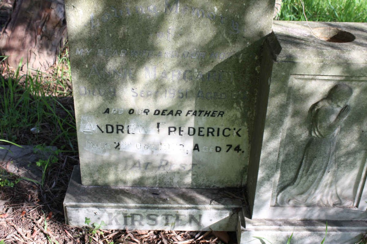 KIRSTEN Andrew Frederick -19?? &amp; Annie Margaret -1951