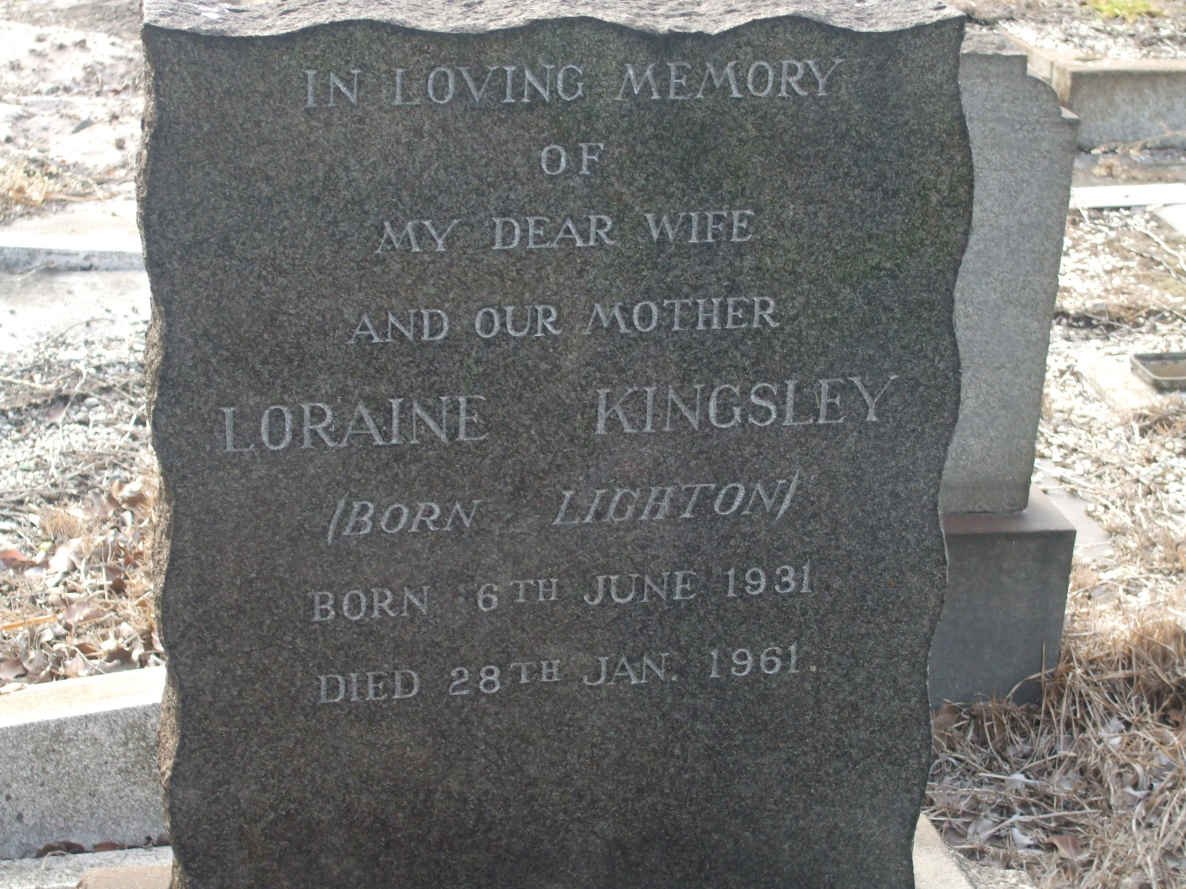 KINGSLEY Loraine nee LIGHTON 1931-1961