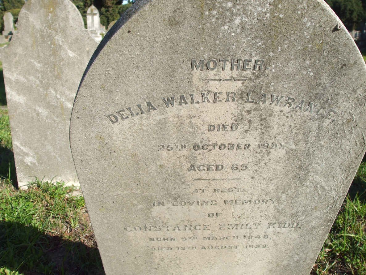 LAWRENCE Delia Walker  -1891 :: KIDD Constance Emily 1848-1929