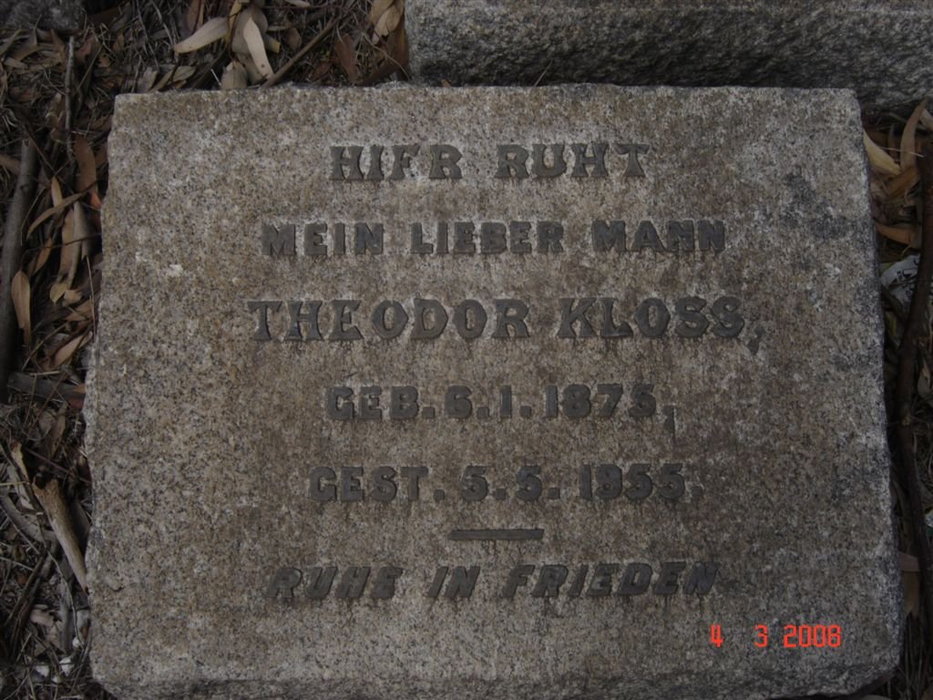 KLOSS Theodor 1875-1955