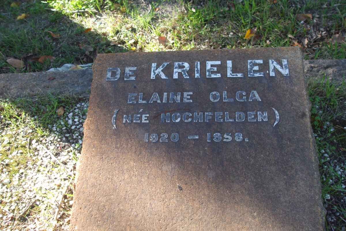KRIELEN Elaine Olga, de nee HOCHFELDEN 1920-1958