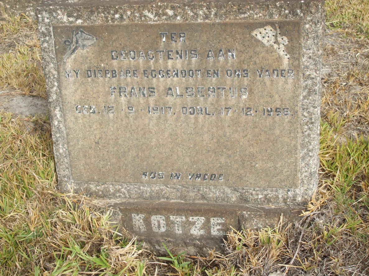 KOTZE Frans Albertus 1917-1956